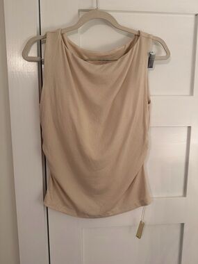 NWT OGL Eco-Mousse Ruched Sides Boatneck Brami Top
